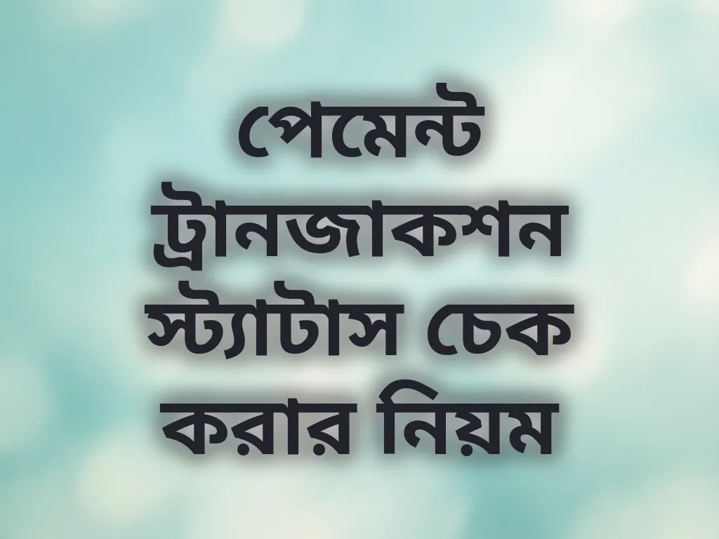 পেমেন্ট স্ট্যাটাস চেক